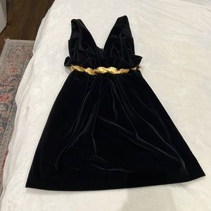 Vintage Dolce & Gabbana Black Velvet Mini Dress